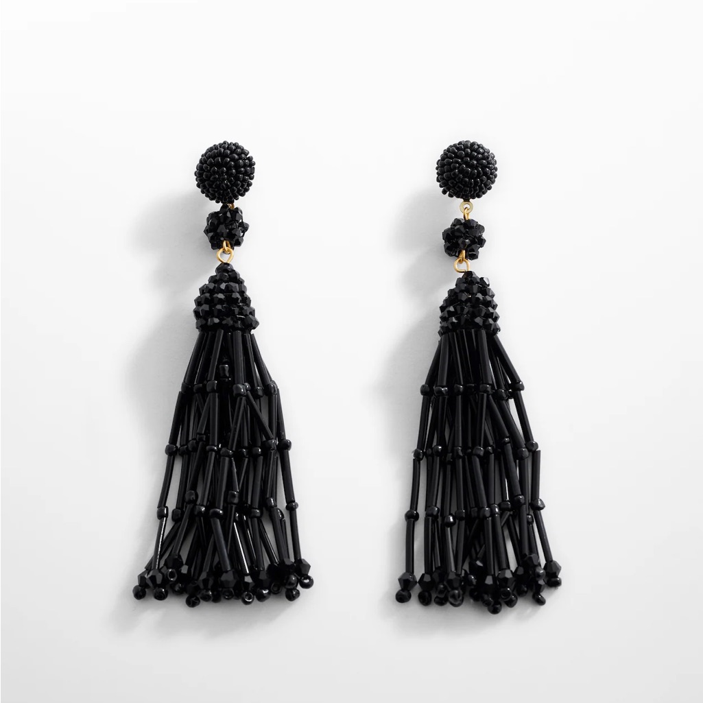 Mango Crystal Tassel Earrings